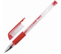 Ручка гелевая с грипом Staff Everyday GP-193, красная, корпус прозрачный, узел 0,5 мм, линия 0,35 мм, арт. 141824