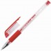Ручка гелевая с грипом Staff Everyday GP-193, красная, корпус прозрачный, узел 0,5 мм, линия 0,35 мм, арт. 141824