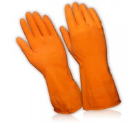 Перчатки хозяйственные с хб напылением Ice-Lizard оранжевые L, арт. 211
