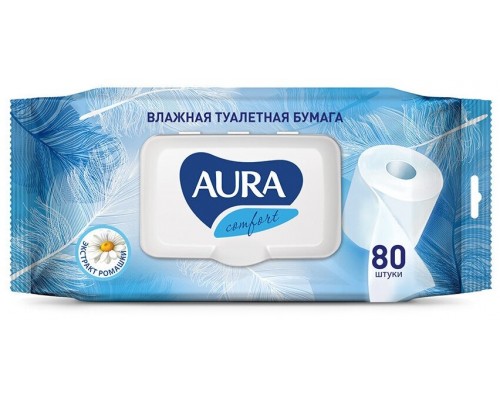 Туалетная бумага влажная Aura comfort 80 шт