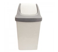 Корзина для мусора с крышкой (качающейся) 15 л, Свинг,цвет серый, М2462, арт. 602548