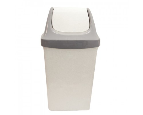 Корзина для мусора с крышкой (качающейся) 15 л, Свинг,цвет серый, М2462, арт. 602548