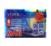 Губка для посуды York maxi 5 шт/уп, 100*70*30 мм