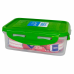 Контейнер пластиковый для пищевых продуктов, прямоугольный цветная крышка 0,5, LIDCOL 2-1 (20)