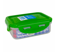 Контейнер пластиковый для пищевых продуктов, прямоугольный цветная крышка 0,33, LIDCOL 02-1 (48)