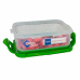 Контейнер пластиковый для пищевых продуктов, прямоугольный цветная крышка 0,33, LIDCOL 02-1 (48)