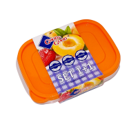 Набор из 2 пластиковых прямоугольных контейнеров для пищевых продуктов ONE TOUCH 850 мл, SREC 1-2 (36)