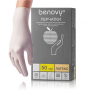 Перчатки латексные Benovy 50 шт/уп (L)