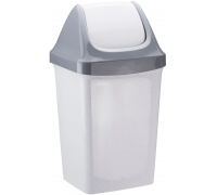 Корзина для мусора с крышкой (качающейся) 50 л, Свинг,цвет серый, М2464, арт. 600160