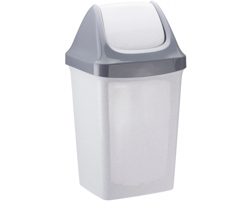 Корзина для мусора с крышкой (качающейся) 50 л, Свинг,цвет серый, М2464, арт. 600160