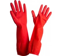 Перчатки с длинной манжетой, цвет красный, L