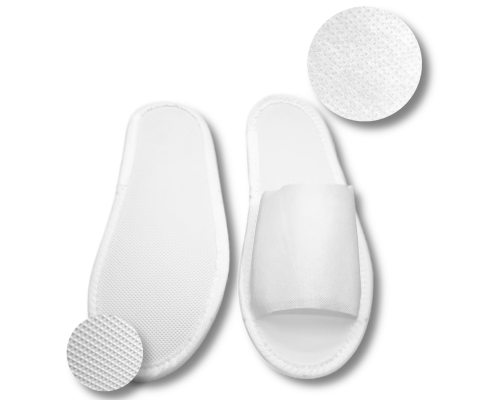 Тапочки с открытым мысом из спанбонда, цвет белый, 3 мм, 130 пар в упаковке, арт. EL-T60