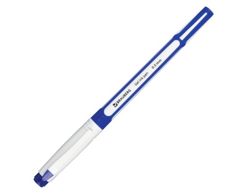 Ручка гелевая BRAUBERG Contact, синяя, игольчатый узел 0,5 мм, линия 0,35 мм, арт. 141184