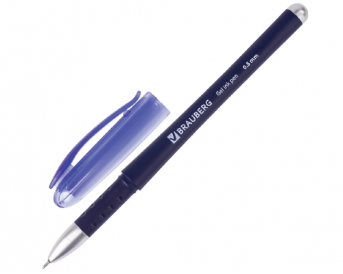 Ручка гелевая BRAUBERG Impulse, синяя, игольчатый узел 0,5 мм, линия 0,35 мм, арт. 141182