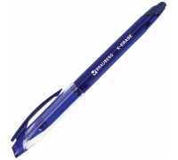 Ручка стираемая гелевая с грипом BRAUBERG "X-ERASE", синяя, корпус синий, узел 0,7 мм, арт. 143333