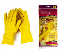 Перчатки хозяйственные с хб напылением Ice-Lizard желтые XL, арт. 096